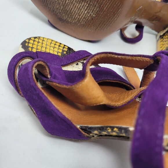 INGA Genuine Snakeskin Leather Shoes Heels Made Italy, US sz 6, EU 36, PYTHON - Picture 7 of 8